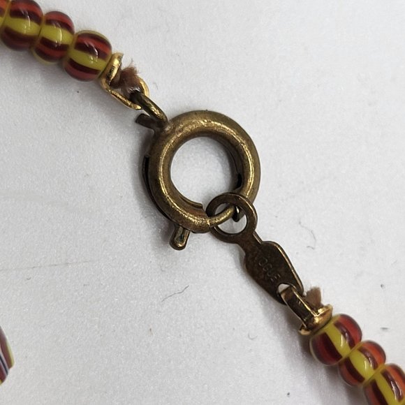 VTG Signed VOGUE African Mask Painted Beaded Pendant Necklace RARE - Picture 11 of 11